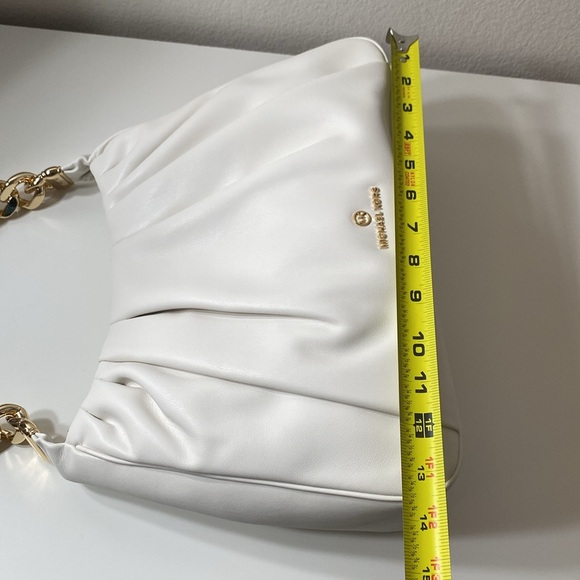 Michael Kors Hannah Medium Shoulder Bag Optic White - Picture 10 of 14